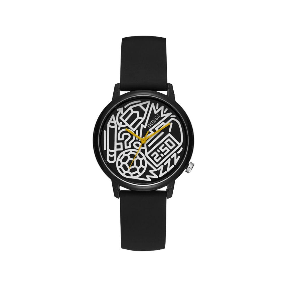 Guess Black Silicone Watch Guess Light Gray