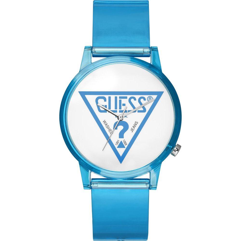 Guess Blue Silicone Watch Guess White Smoke