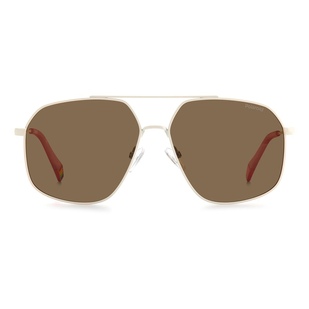 Polaroid Beige Stainless Steel Sunglasses Polaroid