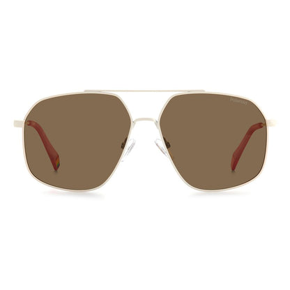 Polaroid Beige Stainless Steel Sunglasses Polaroid