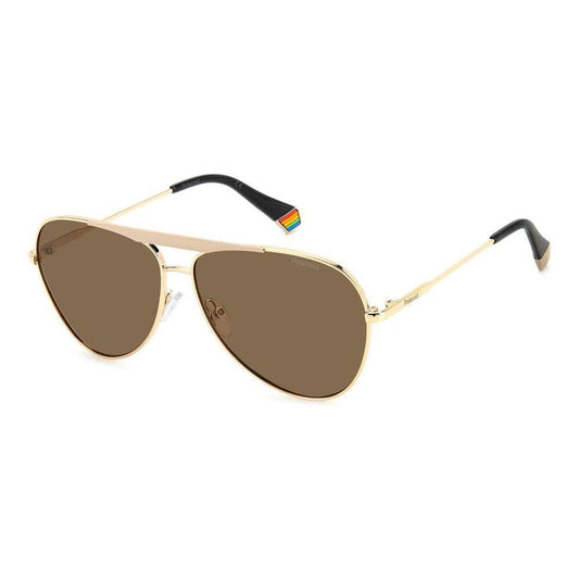 Polaroid Gold Stainless Steel Stainless Steel Sunglasses Polaroid Dim Gray