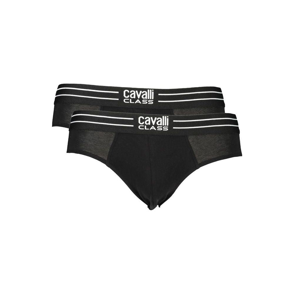 Cavalli Class Black Cotton Underwear Cavalli Class