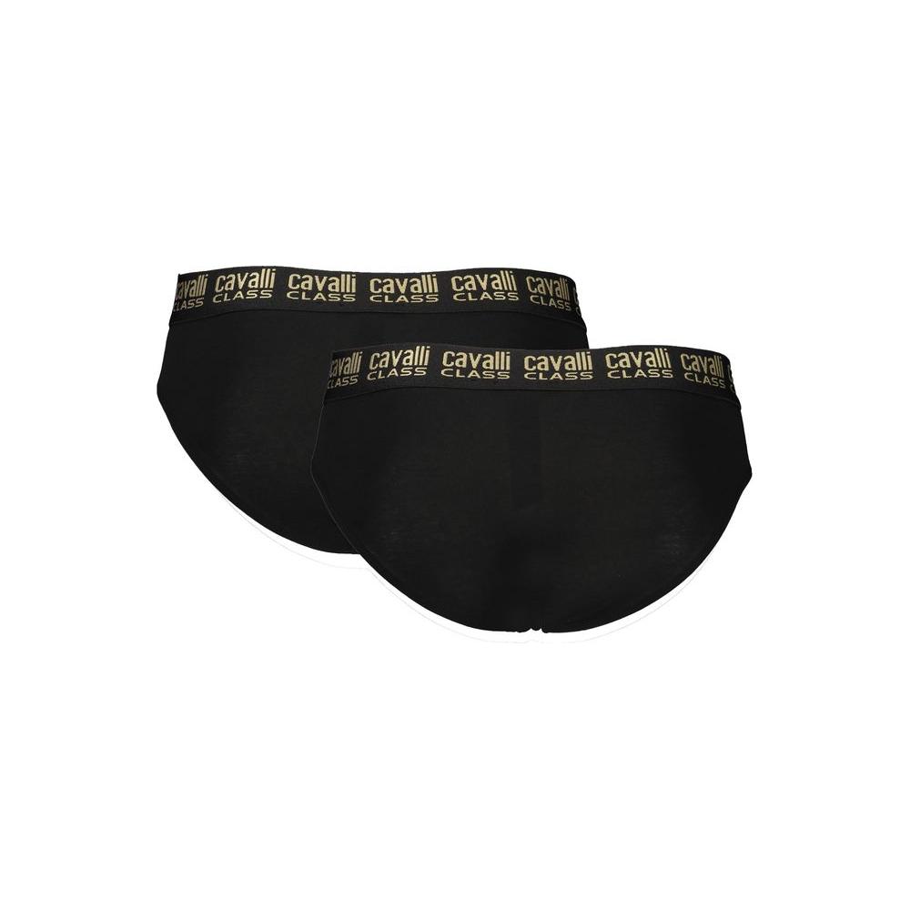 Cavalli Class Black Cotton Underwear Cavalli Class