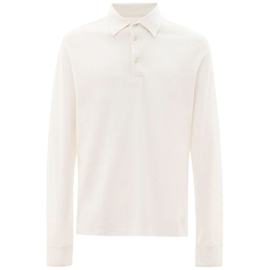 Corneliani White Cotton Polo Shirt Corneliani