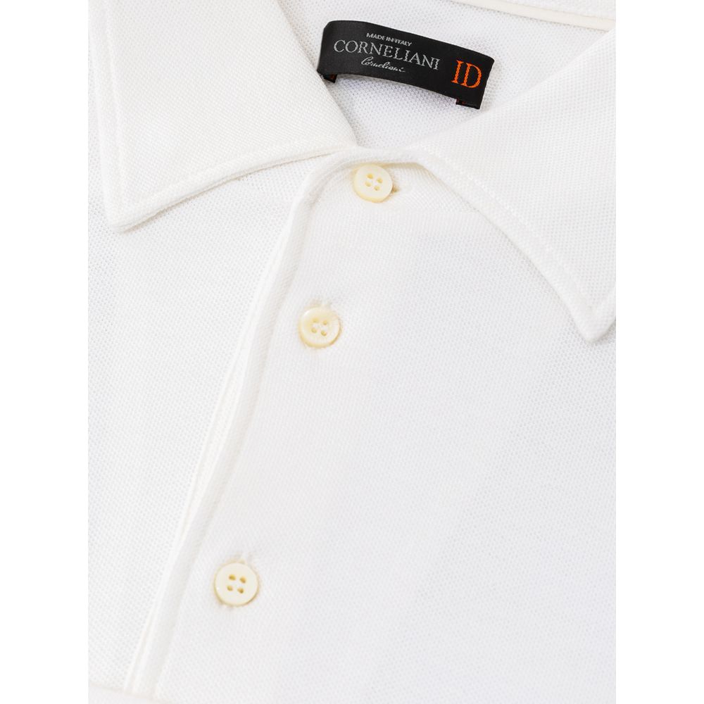 Corneliani White Cotton Polo Shirt Corneliani