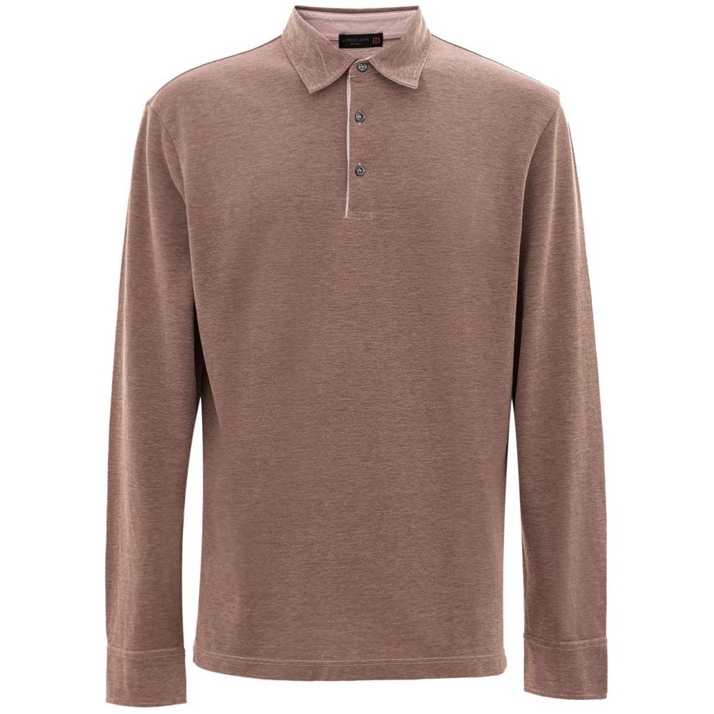 Corneliani Gray Cotton Polo Shirt Corneliani