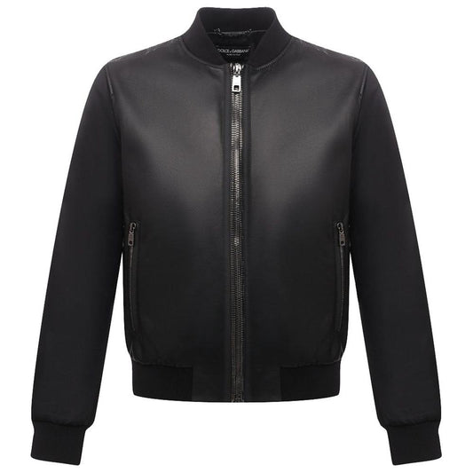 Dolce & Gabbana Black Leather Di Lambskin Jacket Dolce & Gabbana