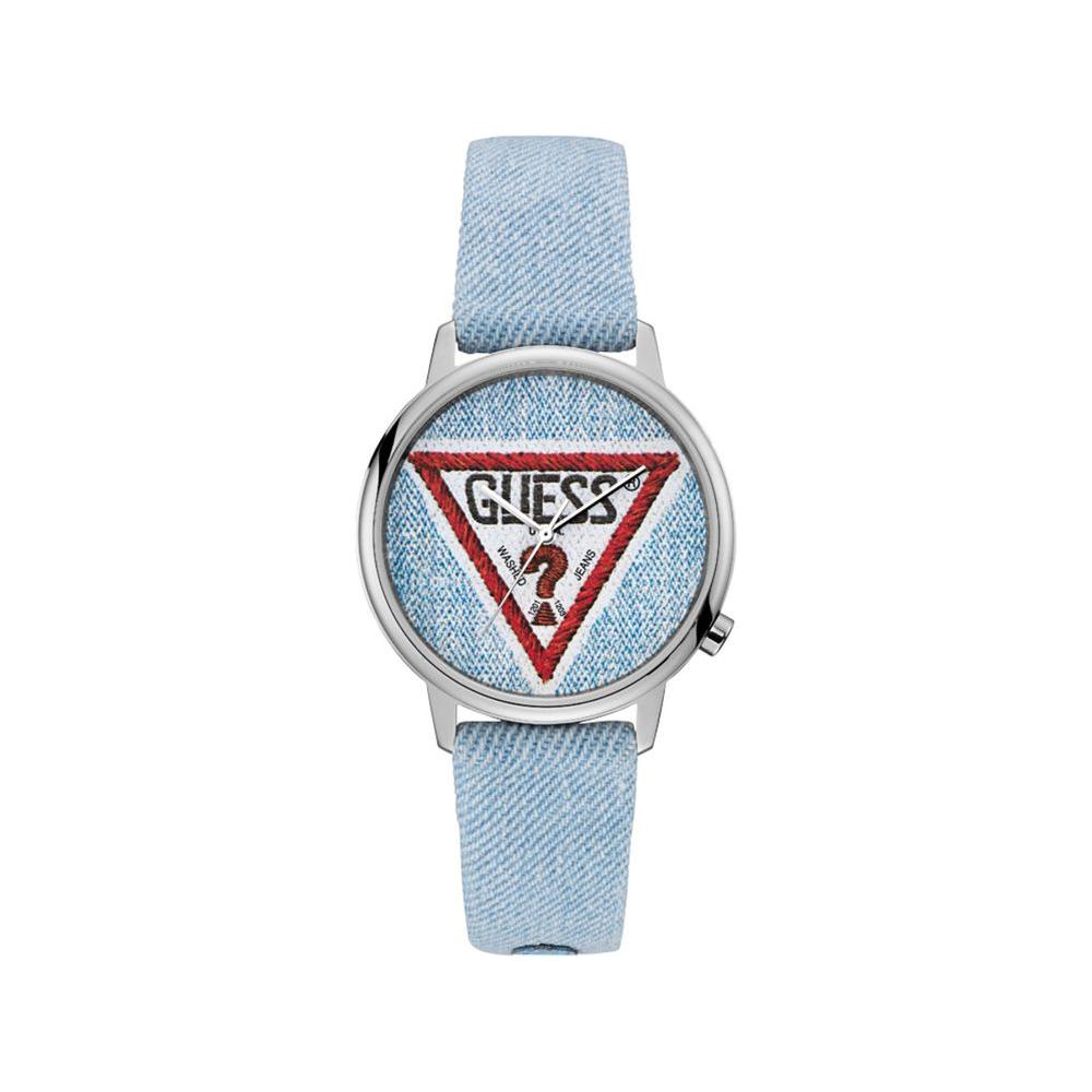 Guess Blue Leather / Leather Watch Guess Light Steel Blue