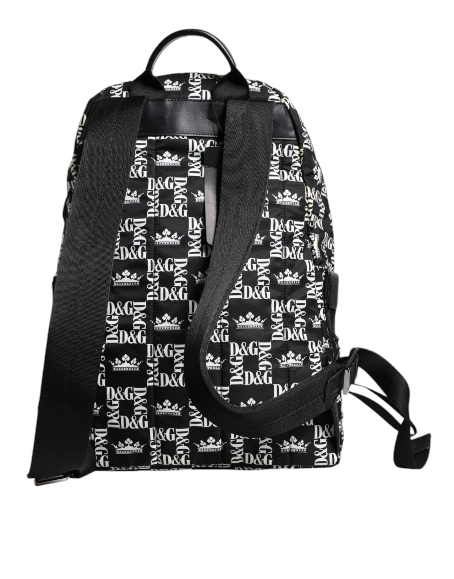 Dolce & Gabbana Black White DG Crown Logo Nylon Backpack Bag Dolce & Gabbana