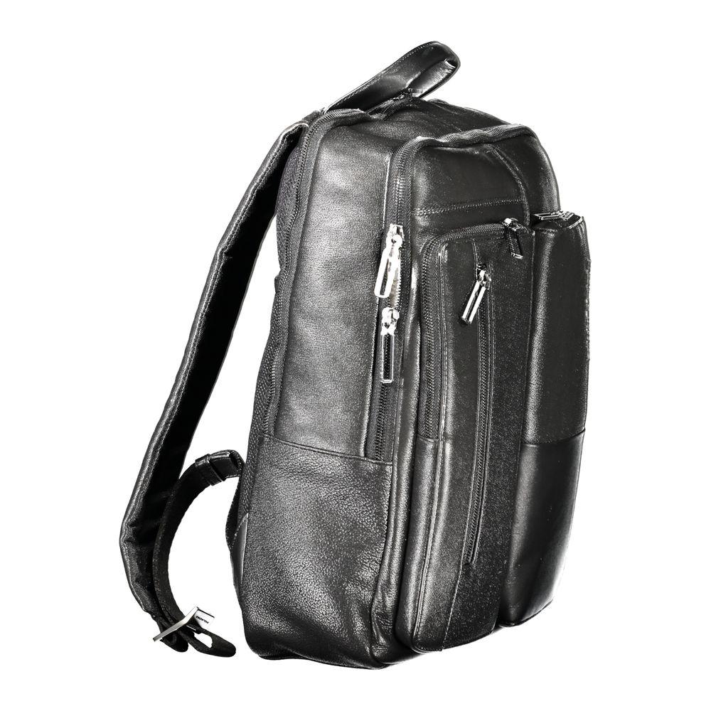 Piquadro Black Leather Backpack Piquadro