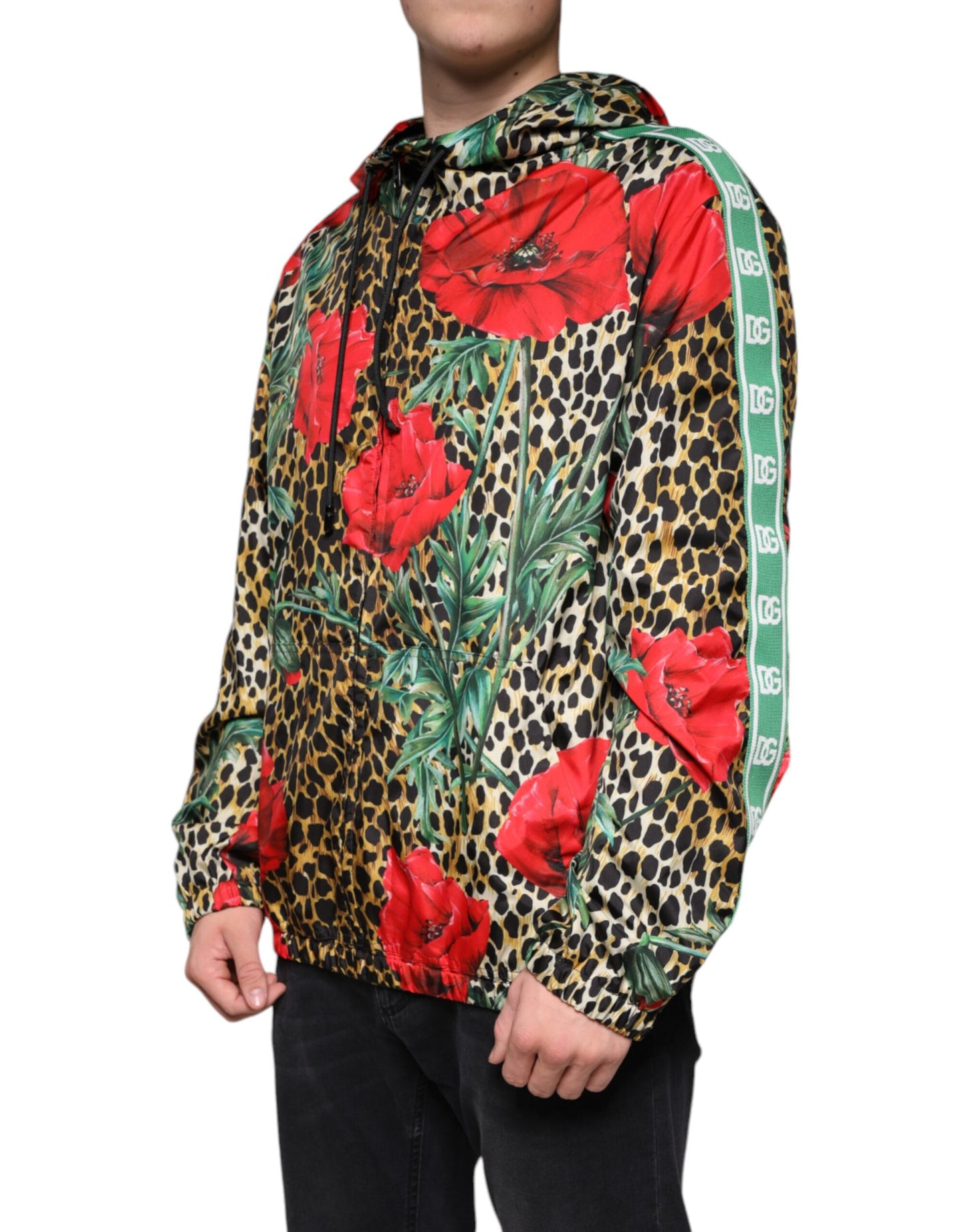 Dolce & Gabbana Multicolor Leopard Floral Hooded Jacket Dolce & Gabbana