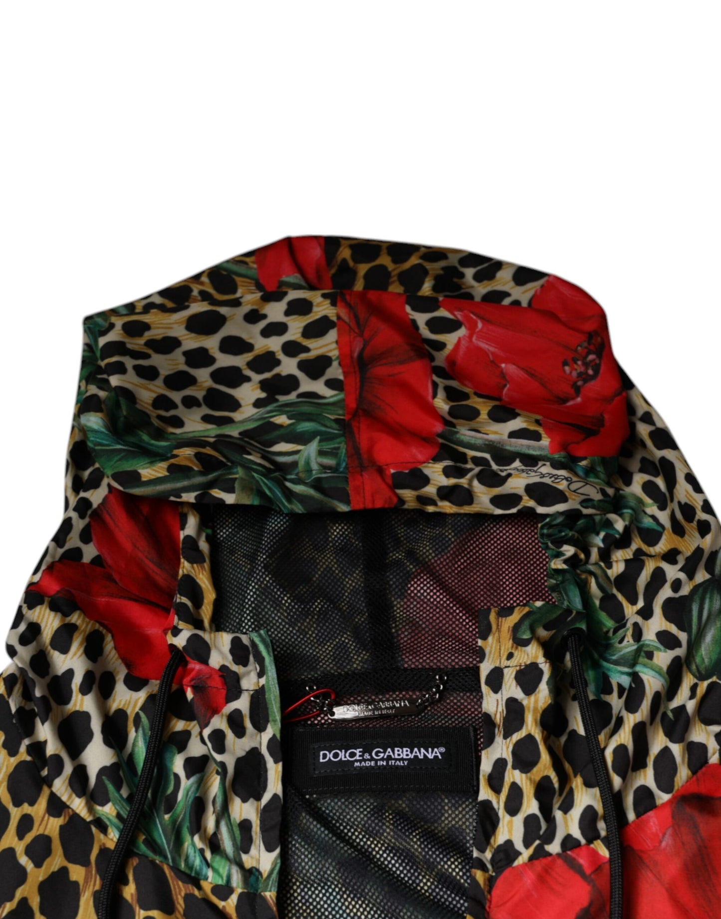 Dolce & Gabbana Multicolor Leopard Floral Hooded Jacket Dolce & Gabbana