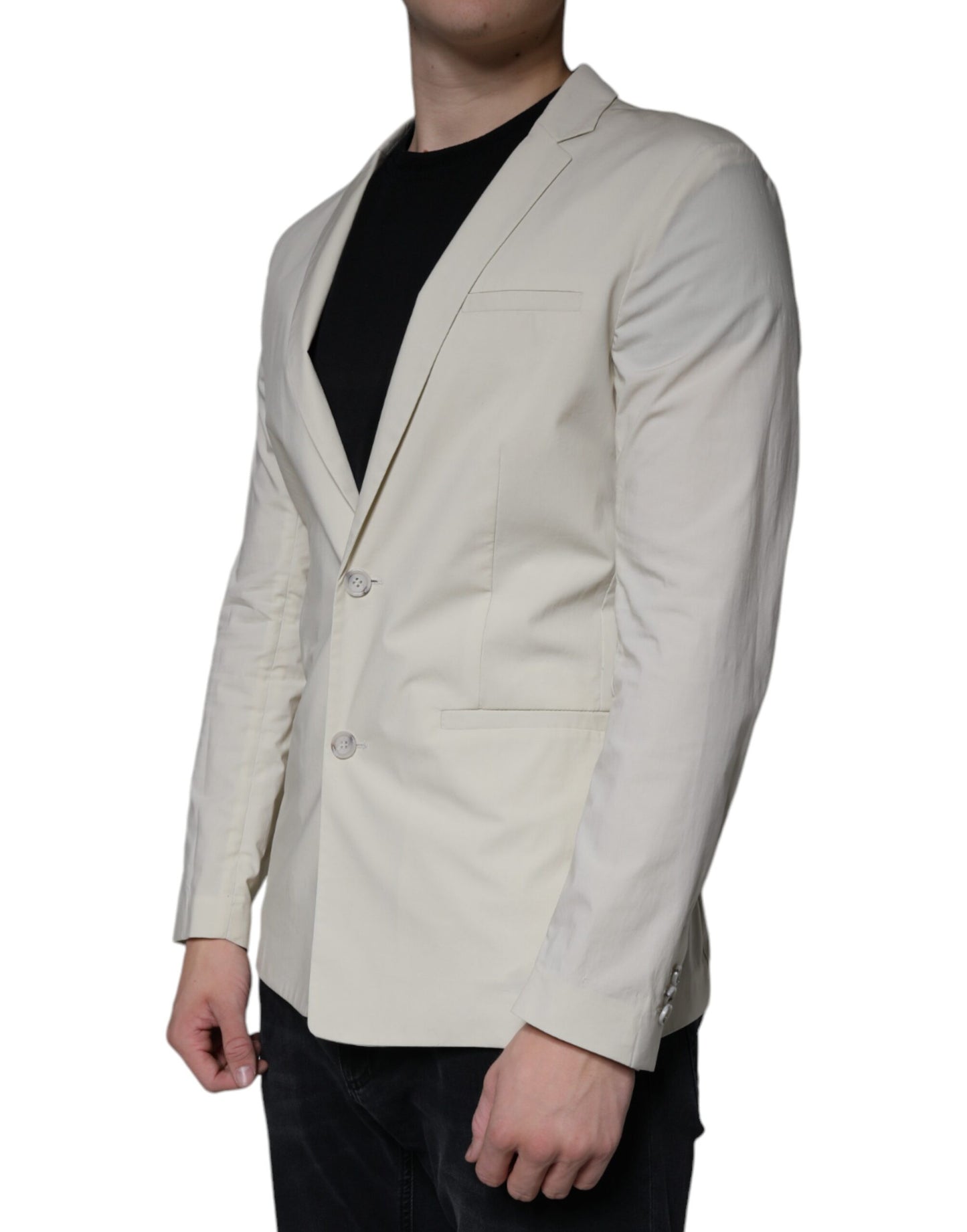 Paolo Pecora Milano Beige Single Breasted Dress Formal Coat Blazer Paolo Pecora Milano