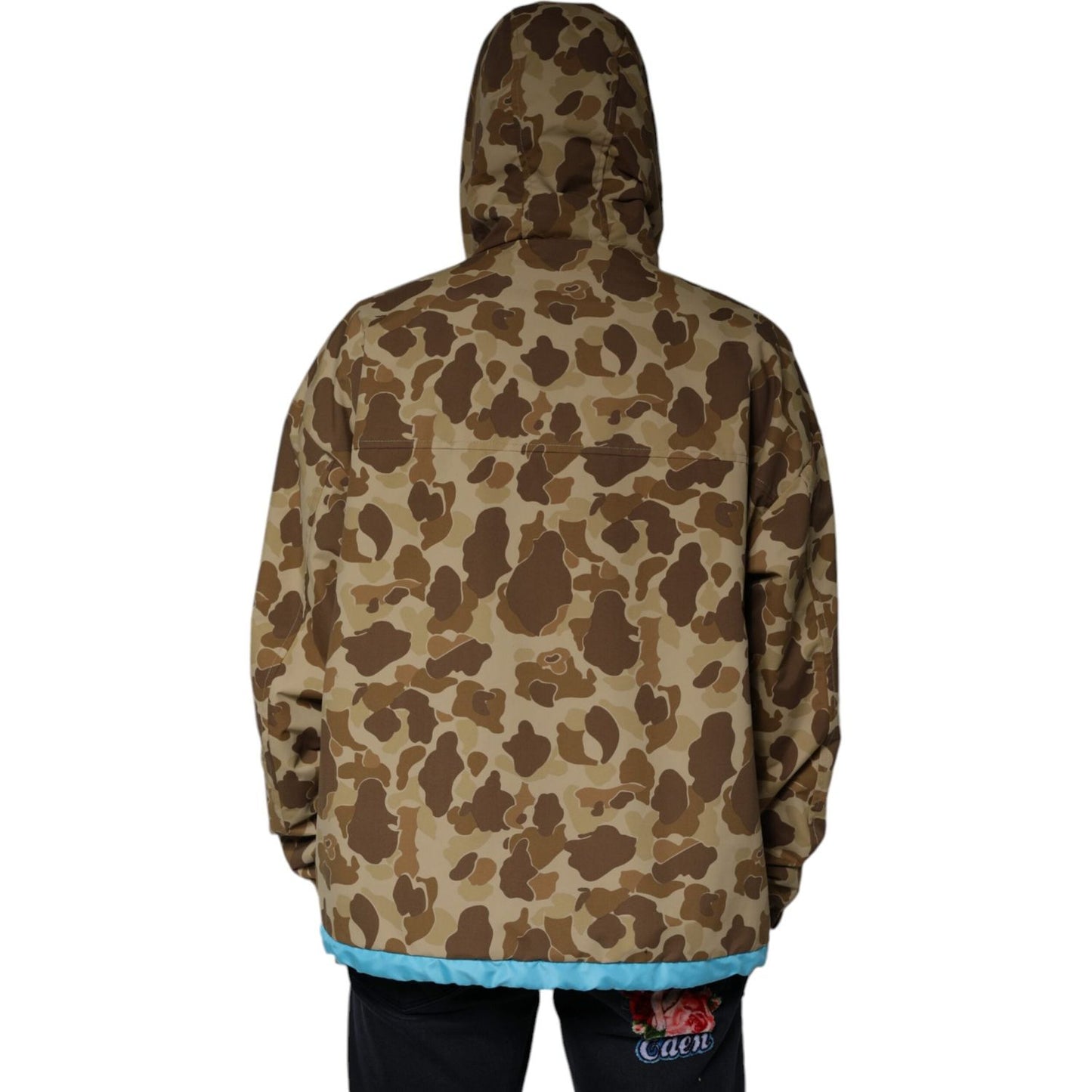 Dolce & Gabbana Brown Camouflage Hooded Pullover Jacket Dolce & Gabbana