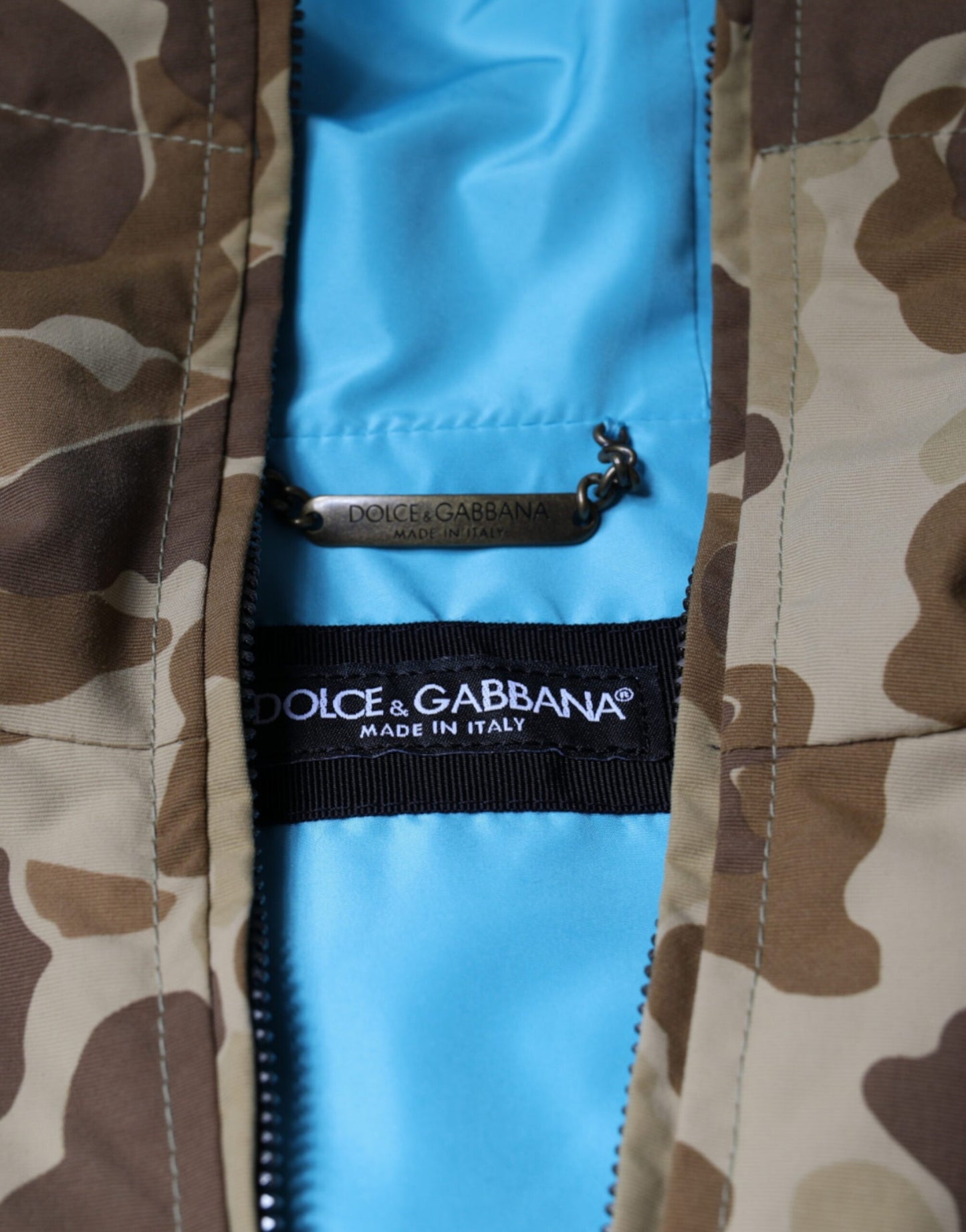 Dolce & Gabbana Brown Camouflage Hooded Pullover Jacket Dolce & Gabbana