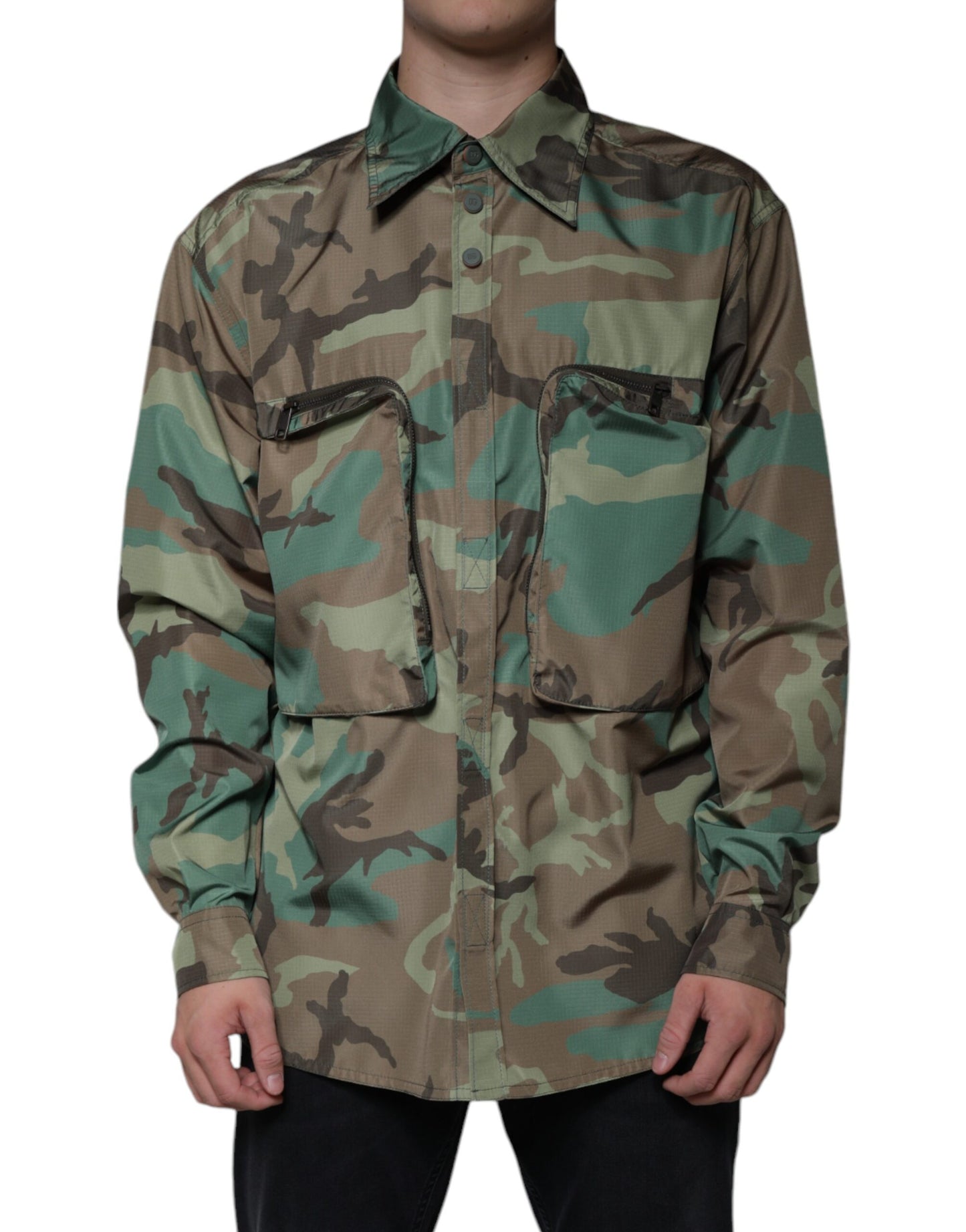 Dolce & Gabbana Multicolor Camouflage Button Down Shirt Dolce & Gabbana