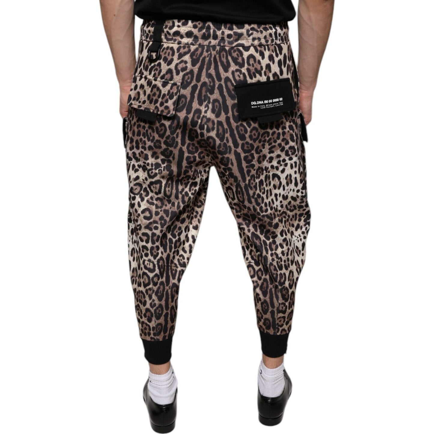 Dolce & Gabbana Brown Leopard Polyester Jogger Pants Dolce & Gabbana