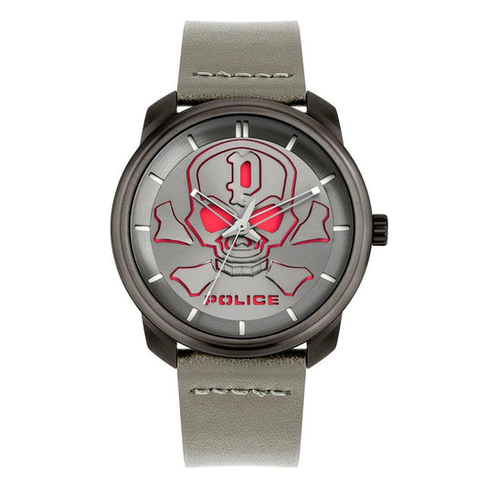 Police Gray Leather Watch Police