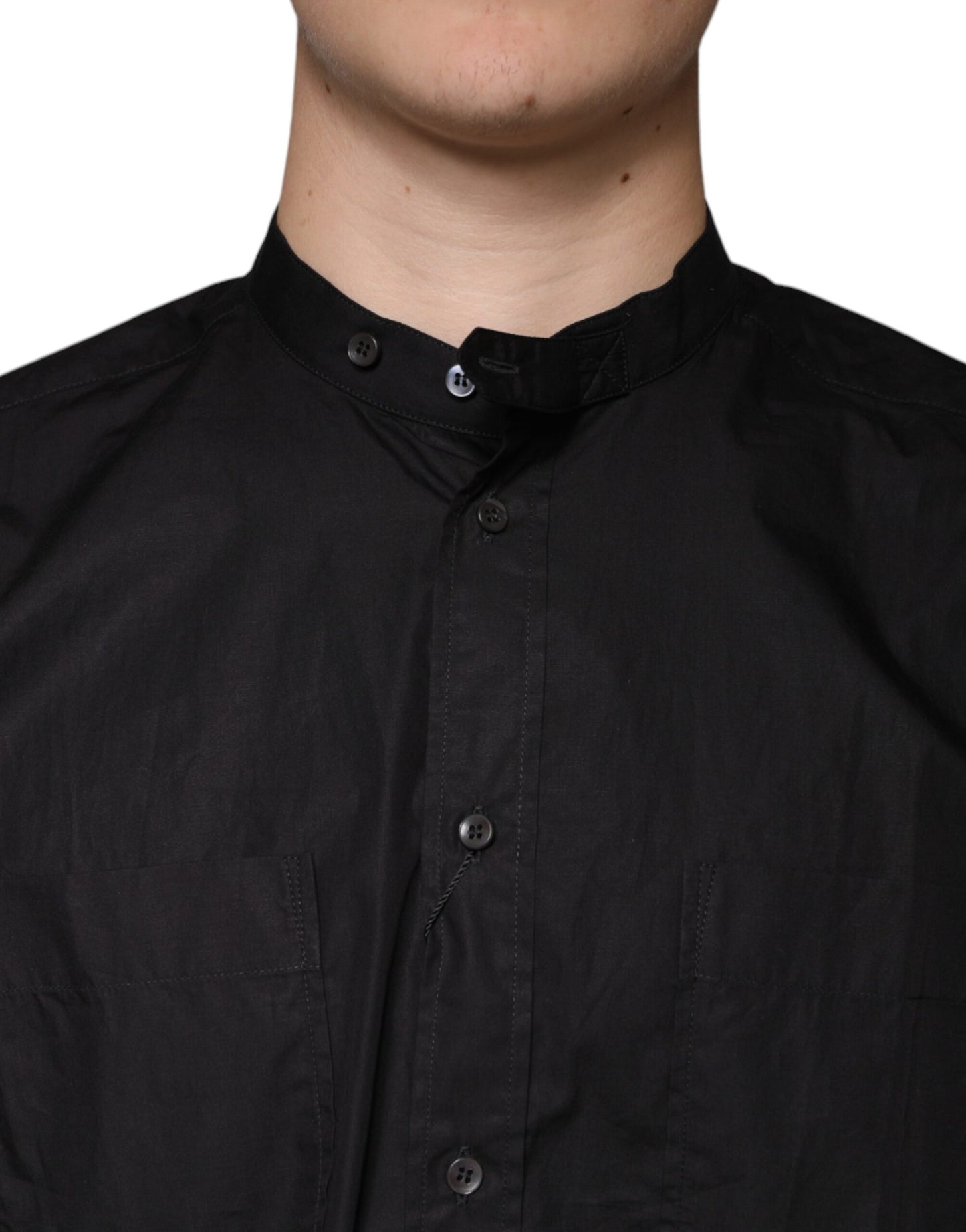 Dolce & Gabbana Black Cotton Button Down Men Casual Shirt Dolce & Gabbana