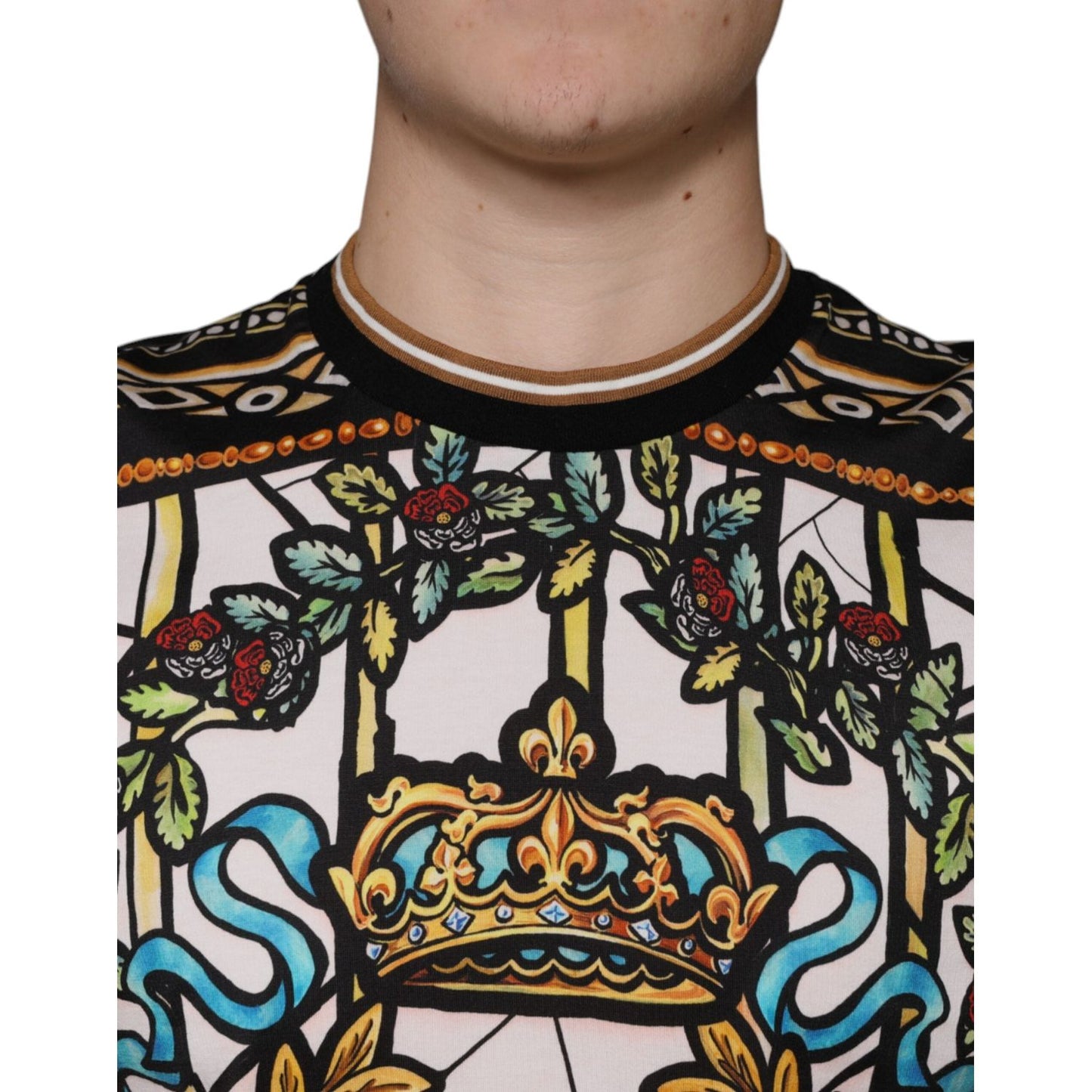 Dolce & Gabbana Multicolor Napoleon Print Cotton T-shirt Dolce & Gabbana