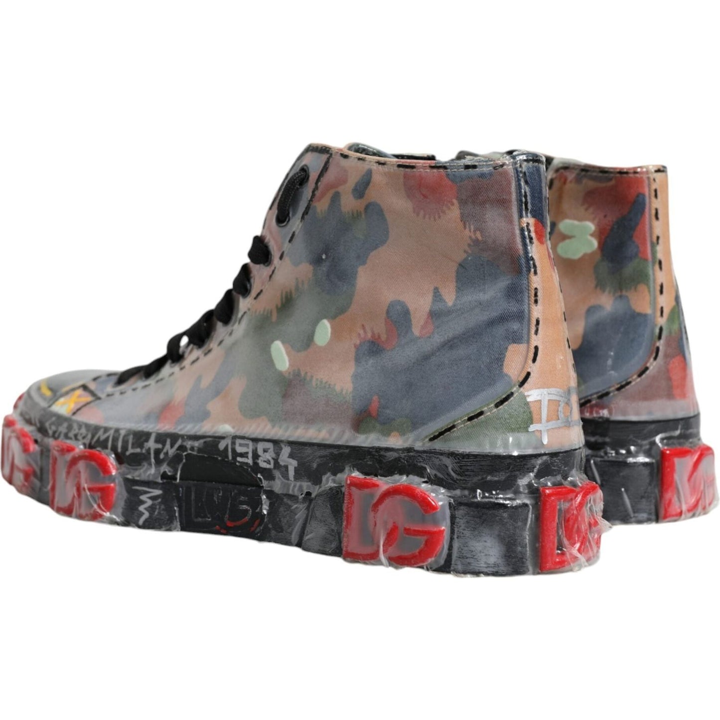 Dolce & Gabbana Multicolor Camouflage High Top Sneakers Shoes Dolce & Gabbana