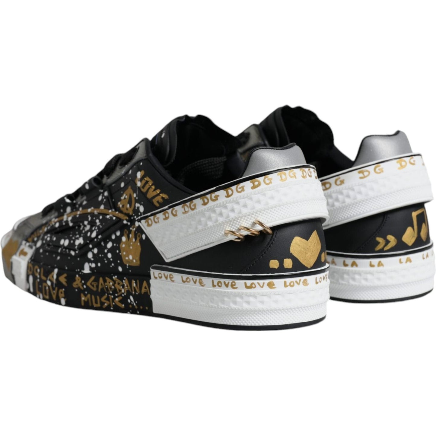 Dolce & Gabbana Black White Portofino Low Top Sneakers Shoes Dolce & Gabbana