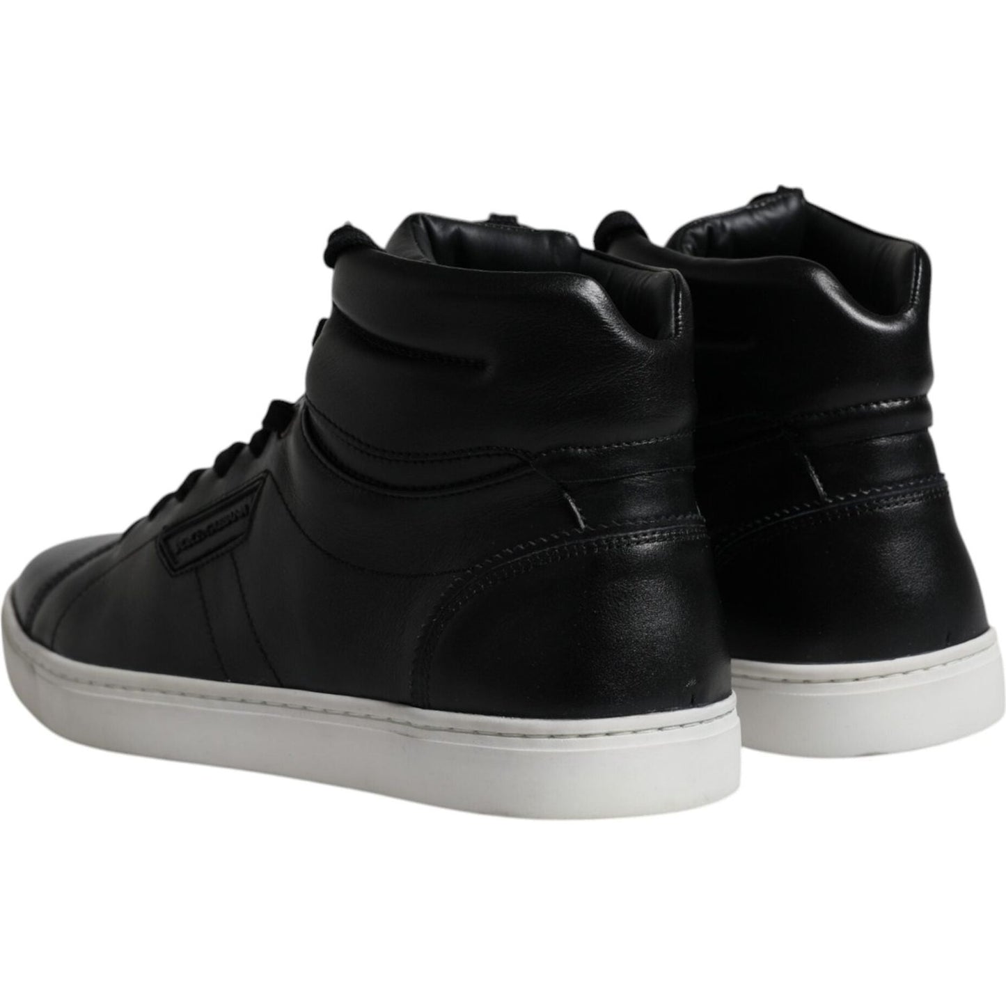 Dolce & Gabbana Black Leather High Top Men Sneakers Shoes Dolce & Gabbana