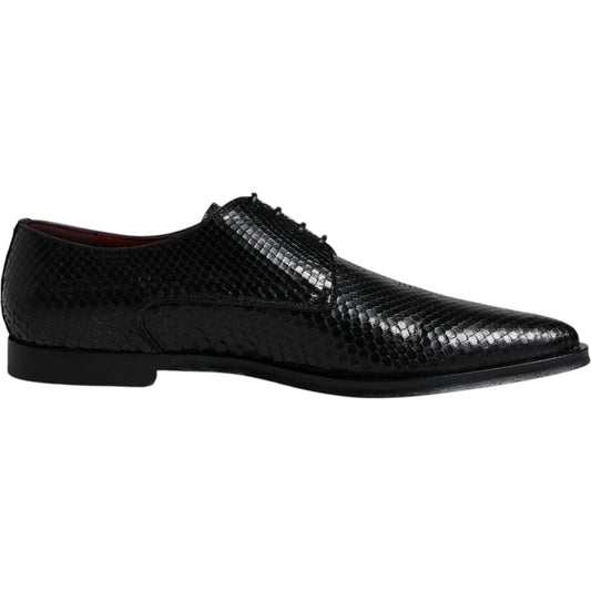 Dolce & Gabbana Black Leather Derby Formal Dress Shoes