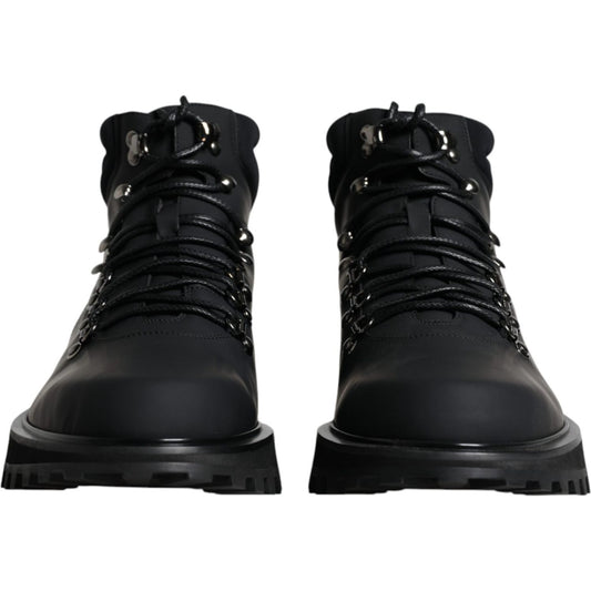 Dolce & Gabbana Black Ankle Boots Vulcano Trekking Shoes