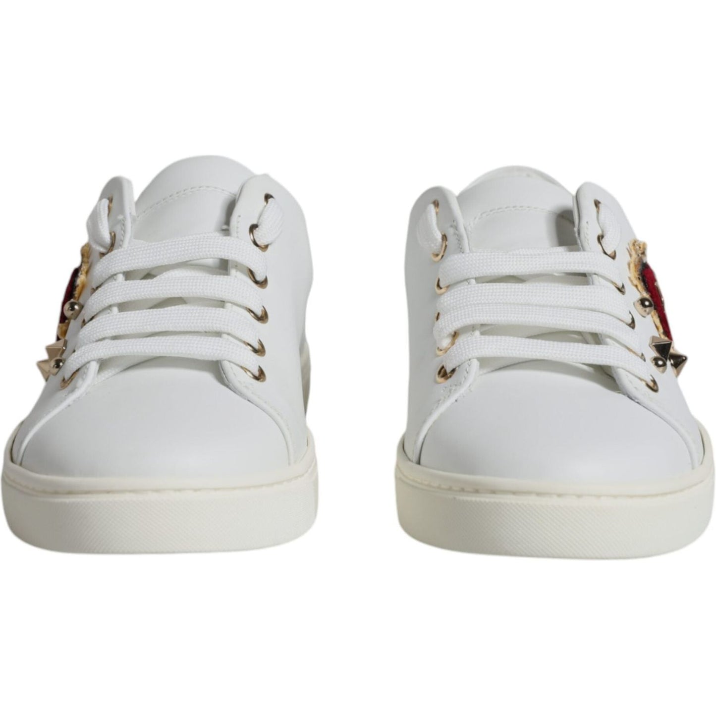 Dolce & Gabbana White Portofino Sacred Heart Sneakers Shoes Dolce & Gabbana