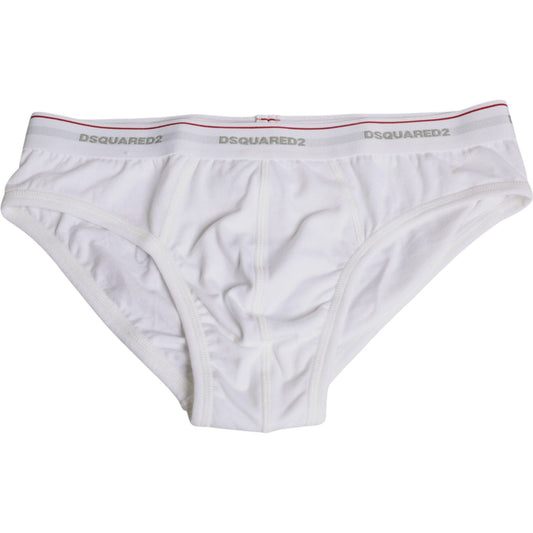 Dsquared² White Cotton Stretch Women Mid Waist Panty Underwear