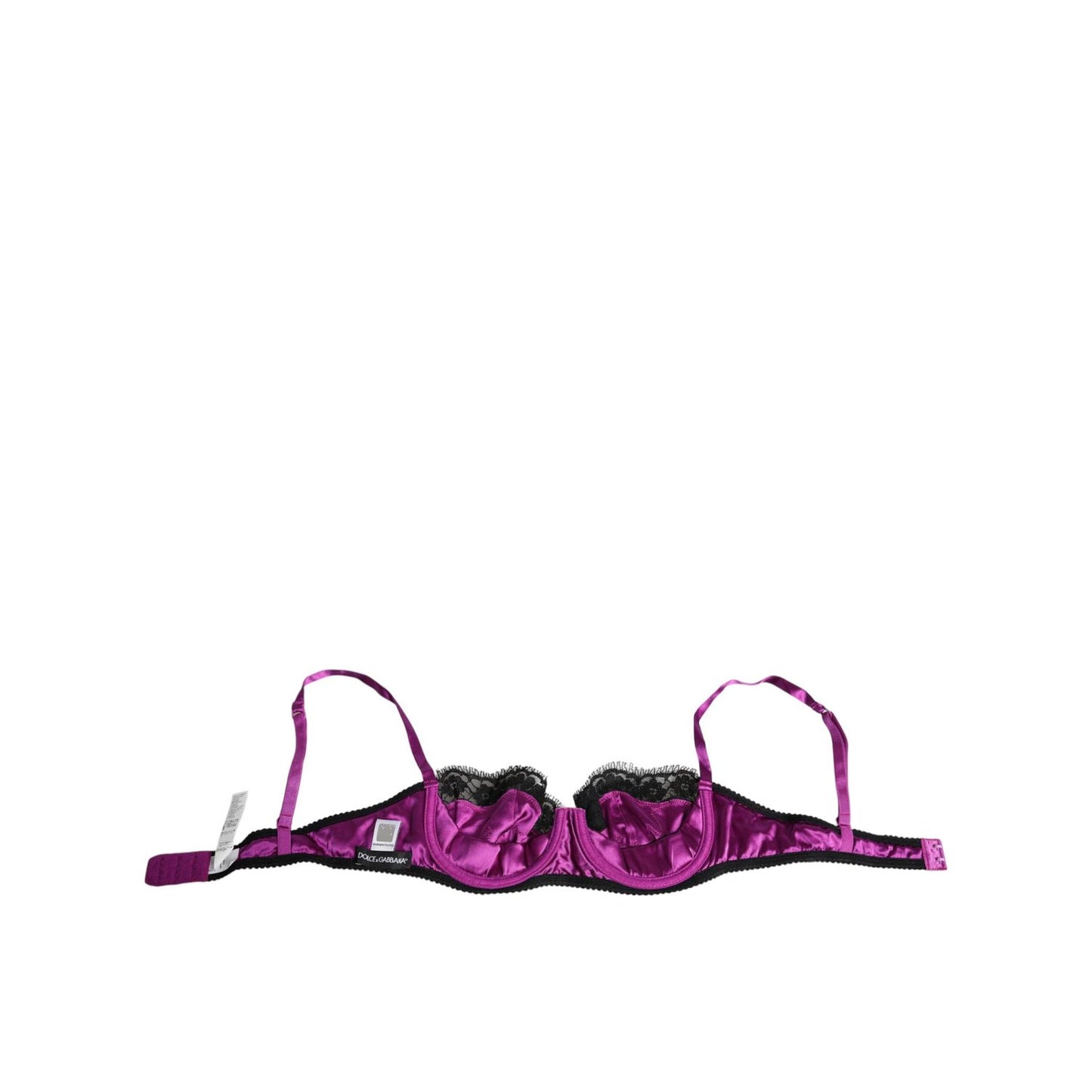 Dolce & Gabbana Purple Silk Underwired Balconette Bra Underwear