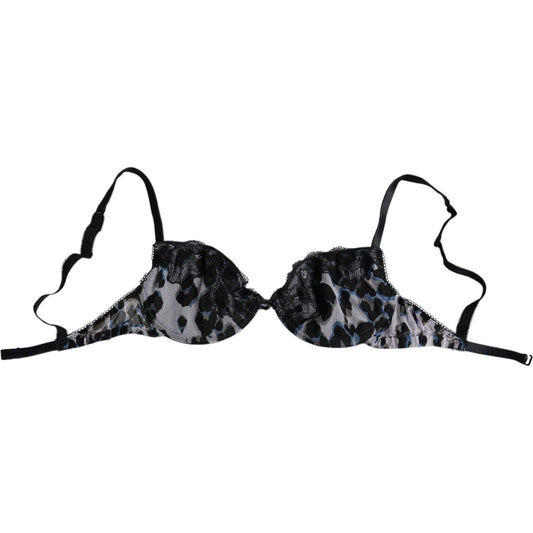 Roberto Cavalli White Leopard Push Up Reggiseno Bra Underwear