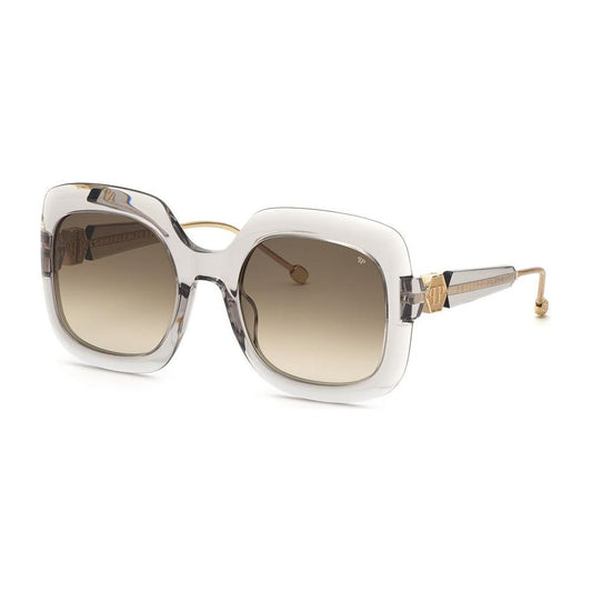 Philipp Plein Gray Acetate Sunglasses Philipp Plein Light Gray