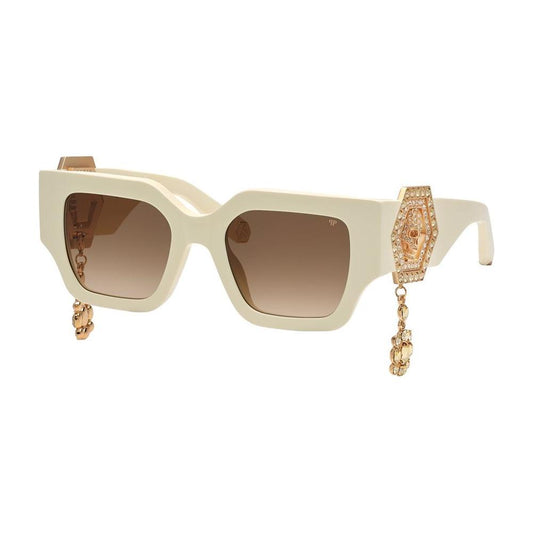Philipp Plein White Acetate Sunglasses Philipp Plein Gray
