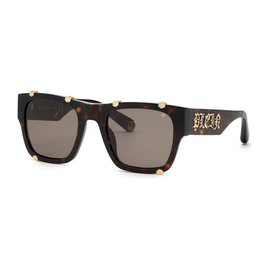 Philipp Plein Brown Acetate Sunglasses Philipp Plein Dark Slate Gray