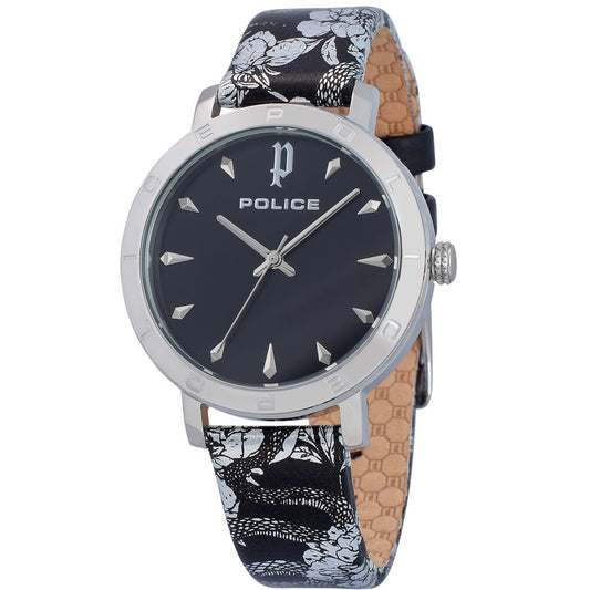 Police Black Leather Watch