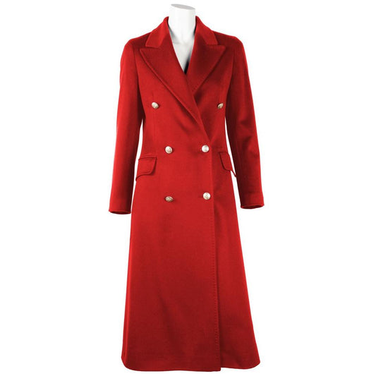 Made in Italy Red Wool Vergine Jackets & Coat Made in Italy