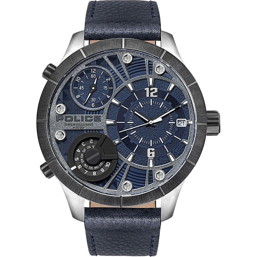 Police Blue Leather Watch Police Dark Slate Gray