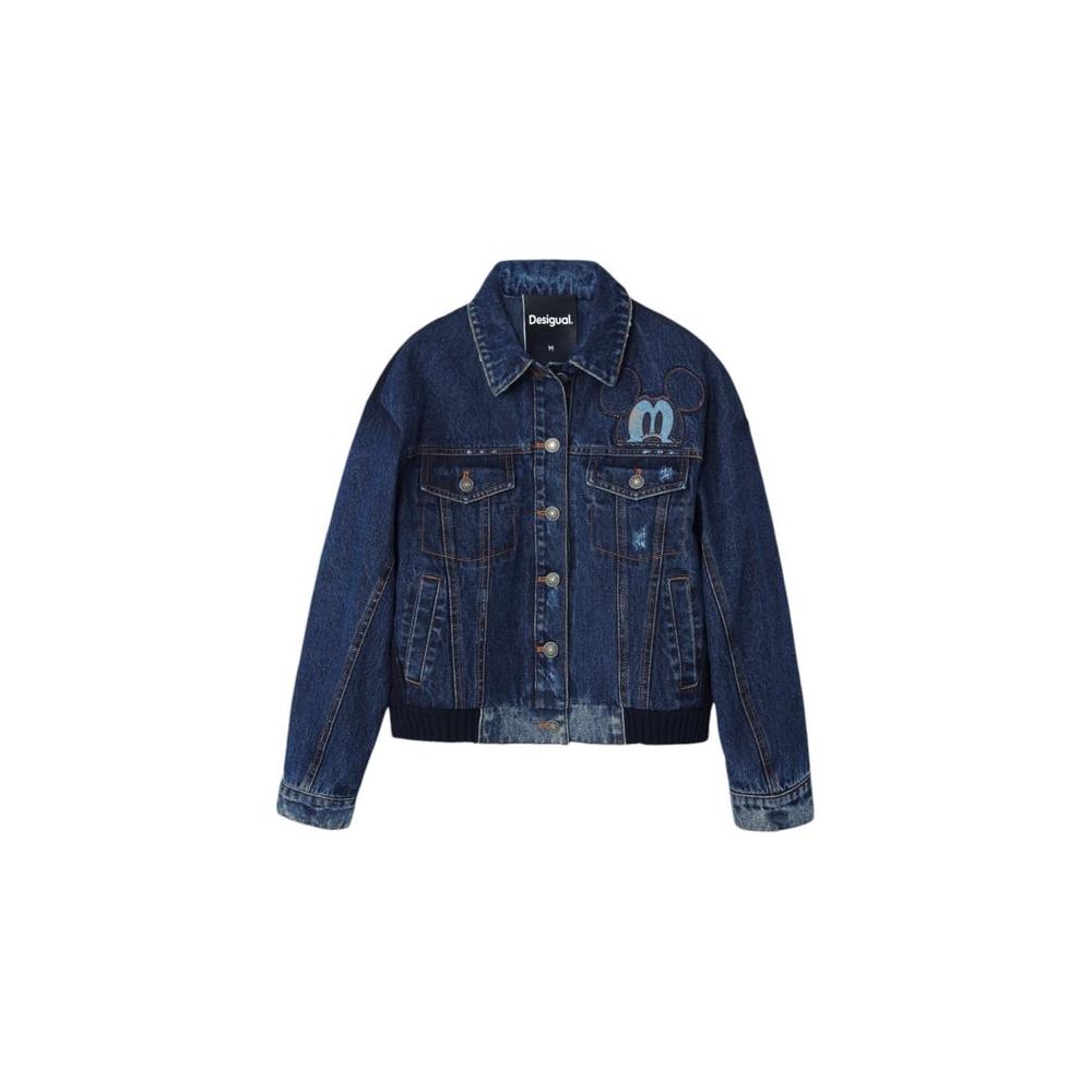 Desigual Blue Cotton Jackets & Coat Desigual