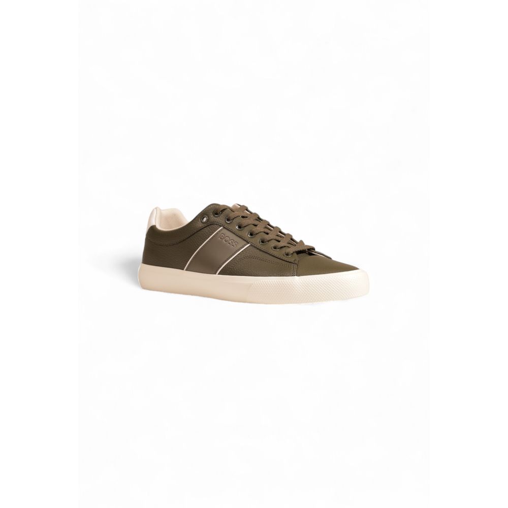 Hugo Boss Green Leather Sneaker Hugo Boss