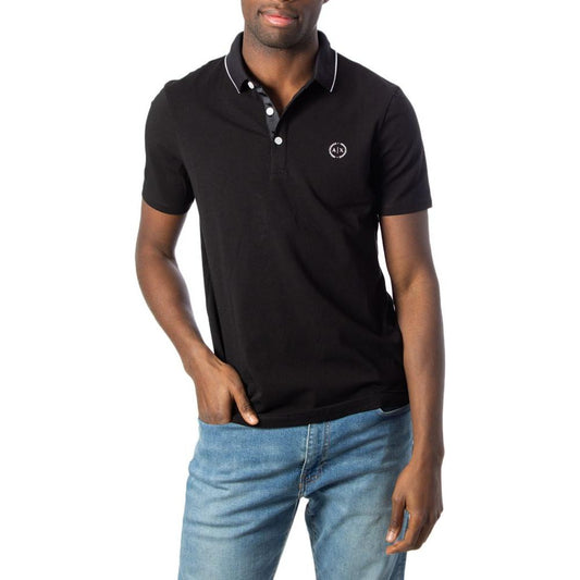 Armani Exchange Black Cotton Polo Shirt Armani Exchange