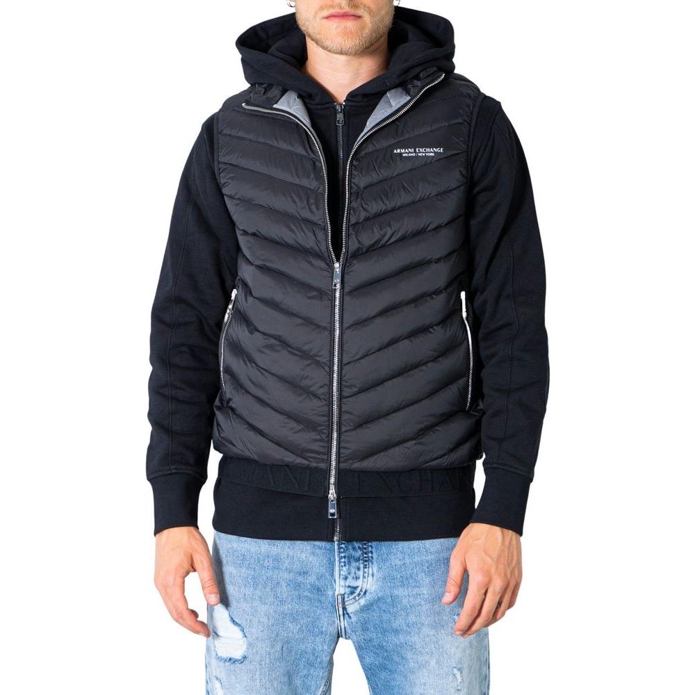 Armani Exchange Black Polyester Jacket Armani Exchange