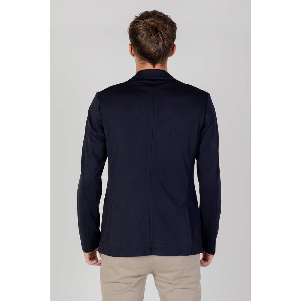 Armani Exchange Blue Viscose Blazer Armani Exchange