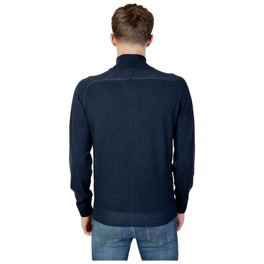 Hugo Boss Blue Wool Cardigan Hugo Boss