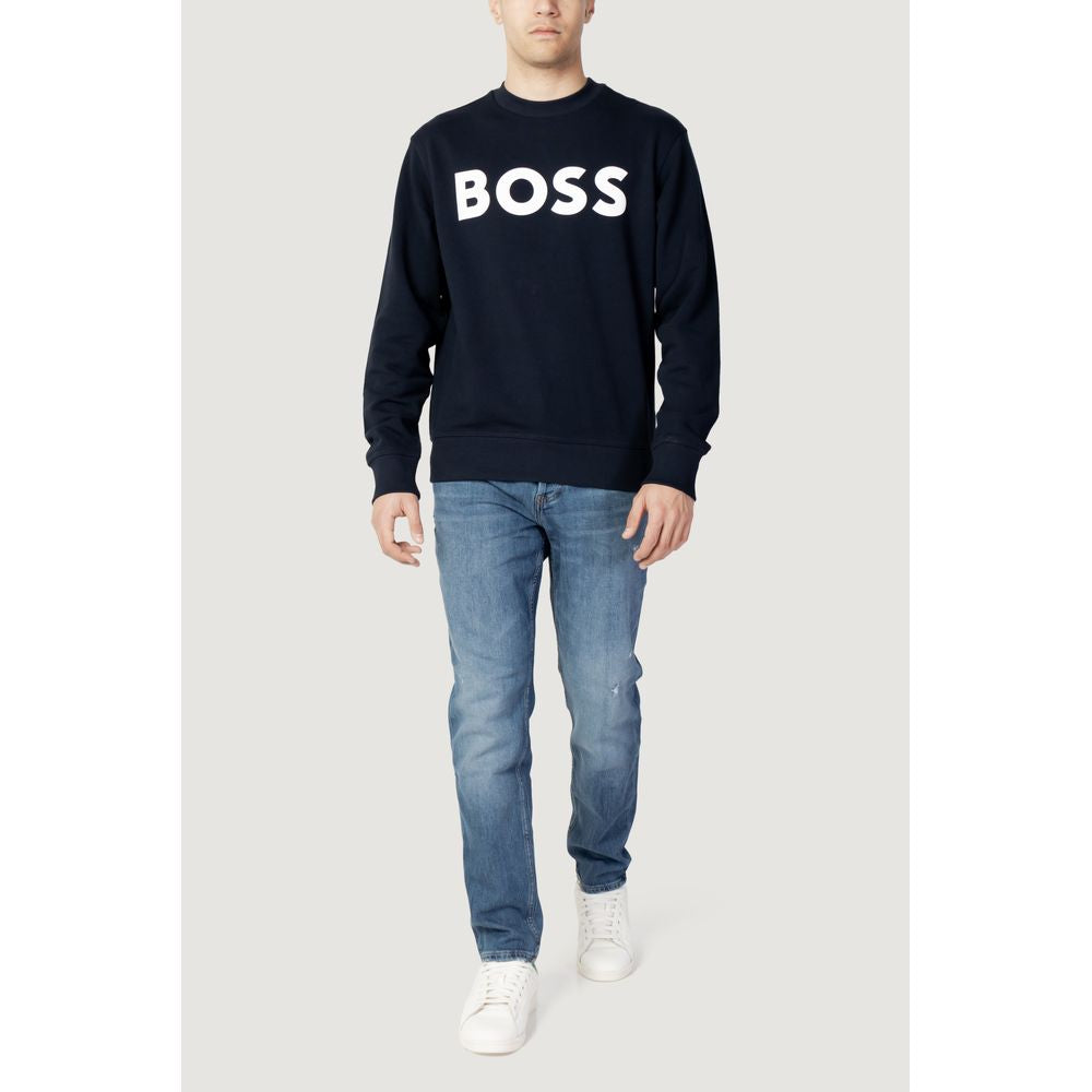 Hugo Boss Blue Cotton Sweater Hugo Boss