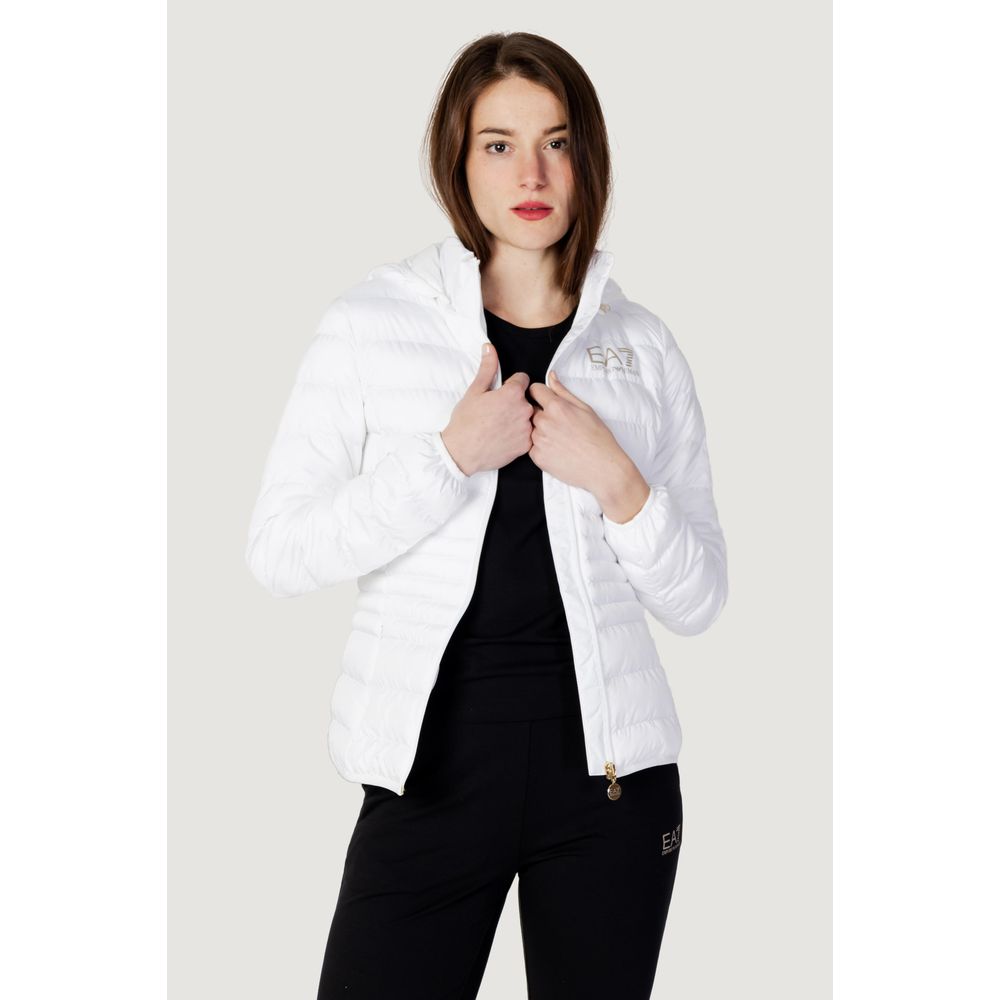 EA7 Emporio Armani White Polyester Jackets & Coat EA7 Emporio Armani