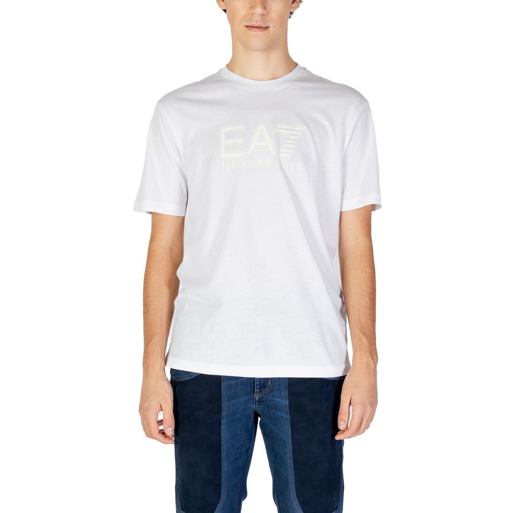 EA7 Emporio Armani White Cotton T-Shirt EA7 Emporio Armani