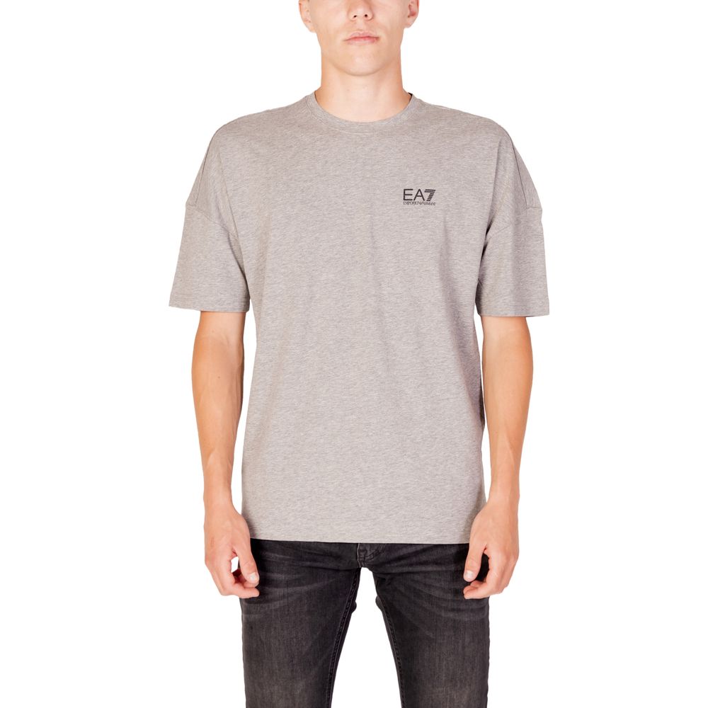 EA7 Emporio Armani Gray Cotton T-Shirt EA7 Emporio Armani