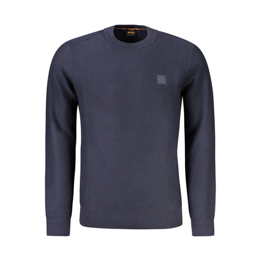 Hugo Boss Blue Cotton Sweater Hugo Boss